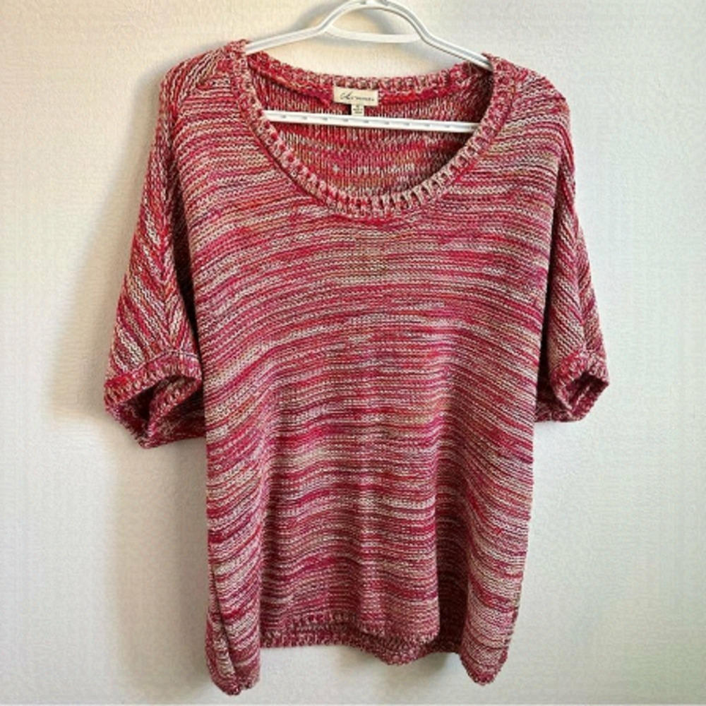 Autograph slouchy dolman sleeve line pattern knit sweater small